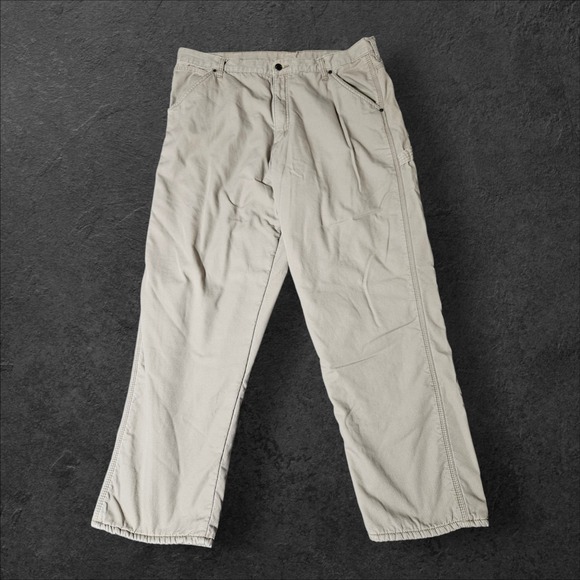 Wrangler Other - Wrangler Pants‎ Mens 38x32 Brown Cargo Fleece Lined Workwear Carpenter Utility